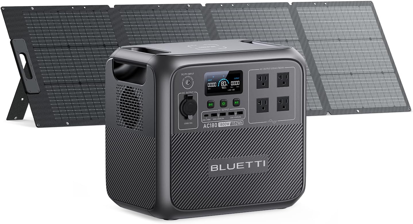 BLUETTI AC180 solar generator, 200 W